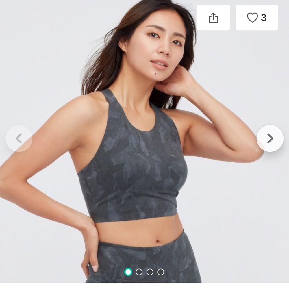 Uniqlo Wireless Bra Active Printed Racer Back size XS